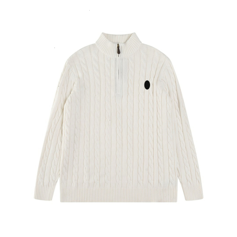 Polo Men's Sweater Shirt Thick Warm Small Horse Embroidery Wool Sweater. Designer Women's Thick Sweater Polo Sweater. Scanable
