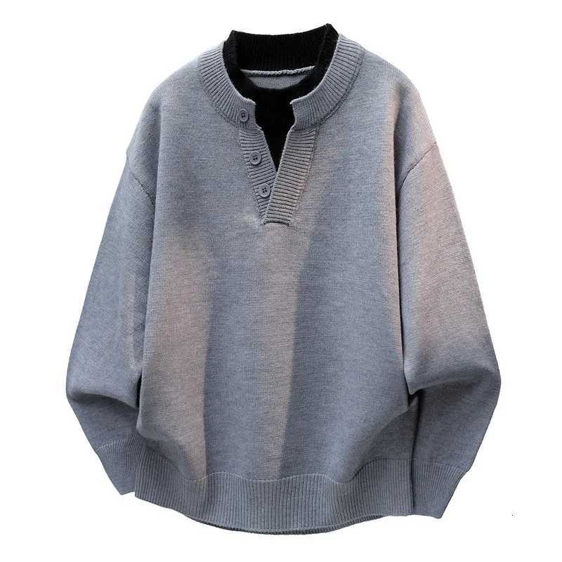 Men's Sweaters Mens Old Money Style Henley Collar Knit Sweater Loose Oversized Plus Size Casual Knitwear Outerwear For Daily Wear D261009