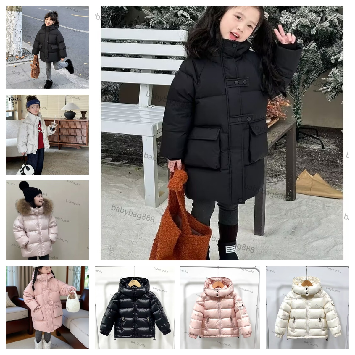 Designer Kids Down Jacket, Warm Winter Coat for Boys Girls, Waterproof Puffer Outerwear, Lightweight Windproof Children Winter Parka A8