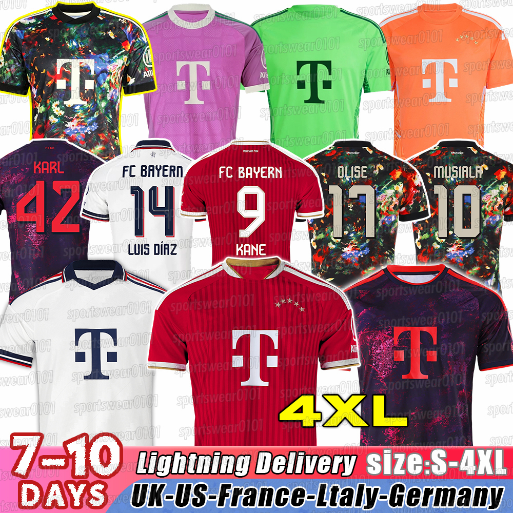 bayern 26 27 kit KANE Luis Diaz Olise Maillots MUSIALA KIMMICH de Ligt J. Davies Coman Gnabry bayern oktoberfest Men Kids kit home away gk manche