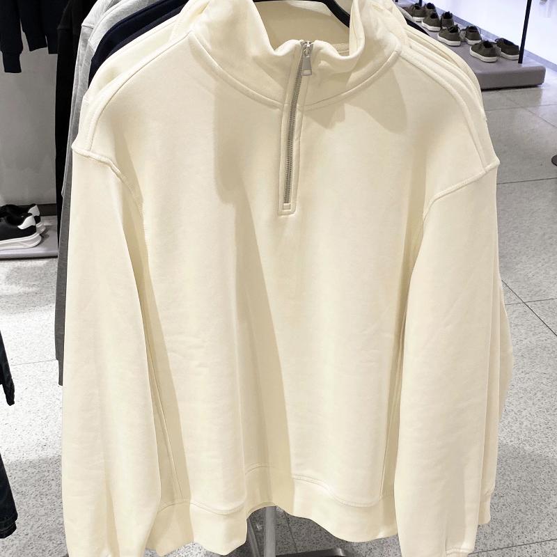 Sweat-shirt en polaire à moitié zippé pour hommes, col montant, manches longues, couleur unie, chaud, pull décontracté, automne hiver, streetwear