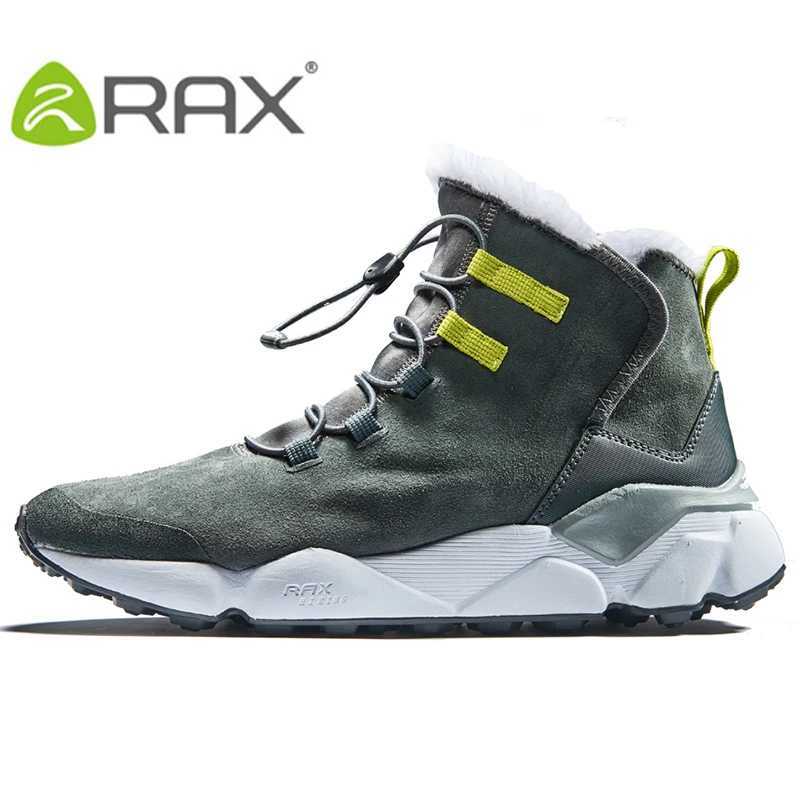 Outdoor Shoes Sandals RAX Women Genuine Leather Hiking Shoes Outdoor Waterproof Warm Sneakers Breathable Outdoor Sports Shoes Men Walking Sneakers Q