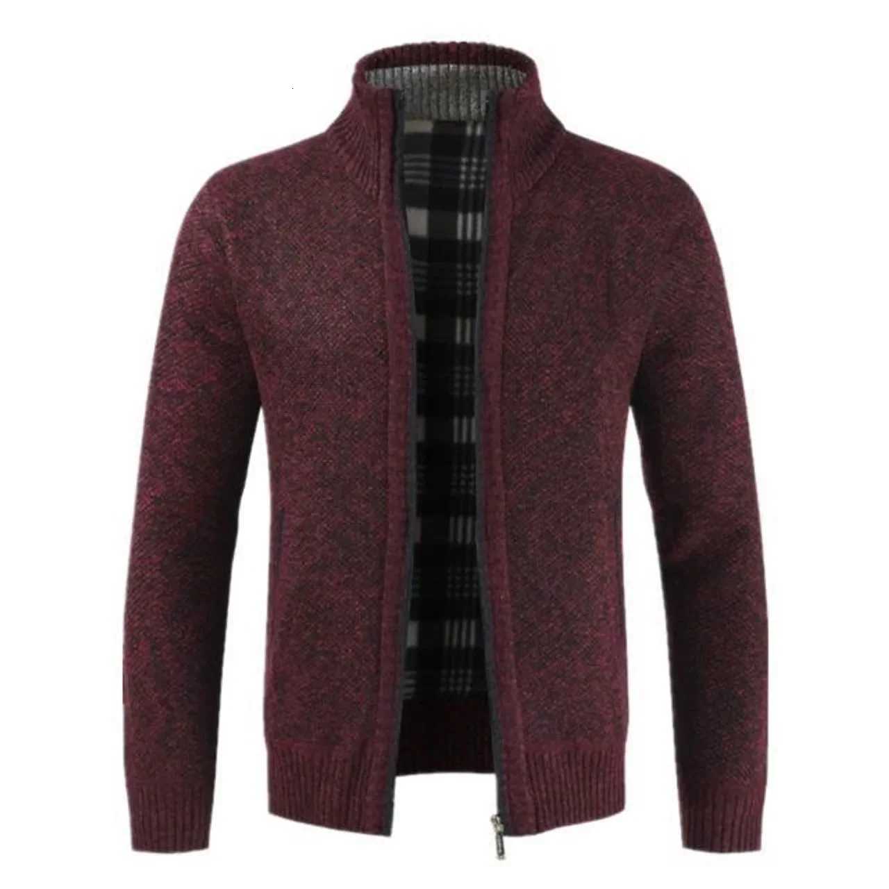 Men's Sweaters Customizable Autumn/winter Knit fl1-lined Thickened Cardigan Sweater For Middle-aged Elderly Men Casual Pullovers D261009