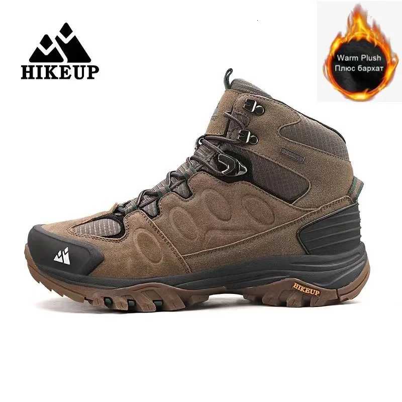 Outdoor Shoes Sandals HIKEUP Winter Snow Boots Leather Hiking Shoes for Men Fur Sports Men's Designer Boots Outdoor Climbing Trekking Sneakers