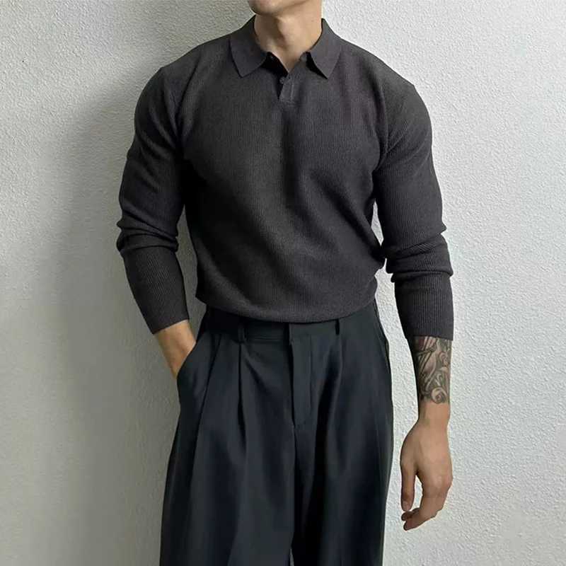 Men's Sweaters Korean Style Men Knitted Sweater Autumn Long sl1 Solid Color Pullover Light Premium Skin-friendly Knitwear M-3XL D261009