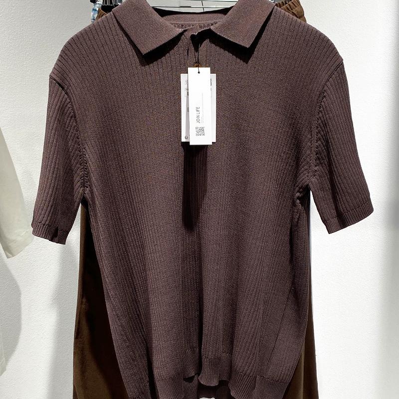 High-Quality Men's Summer Knit Polo Shirt, Slim-Fit Solid Color Short-Sleeve Lapel with Buttons, Cool and Breathable Daily Top