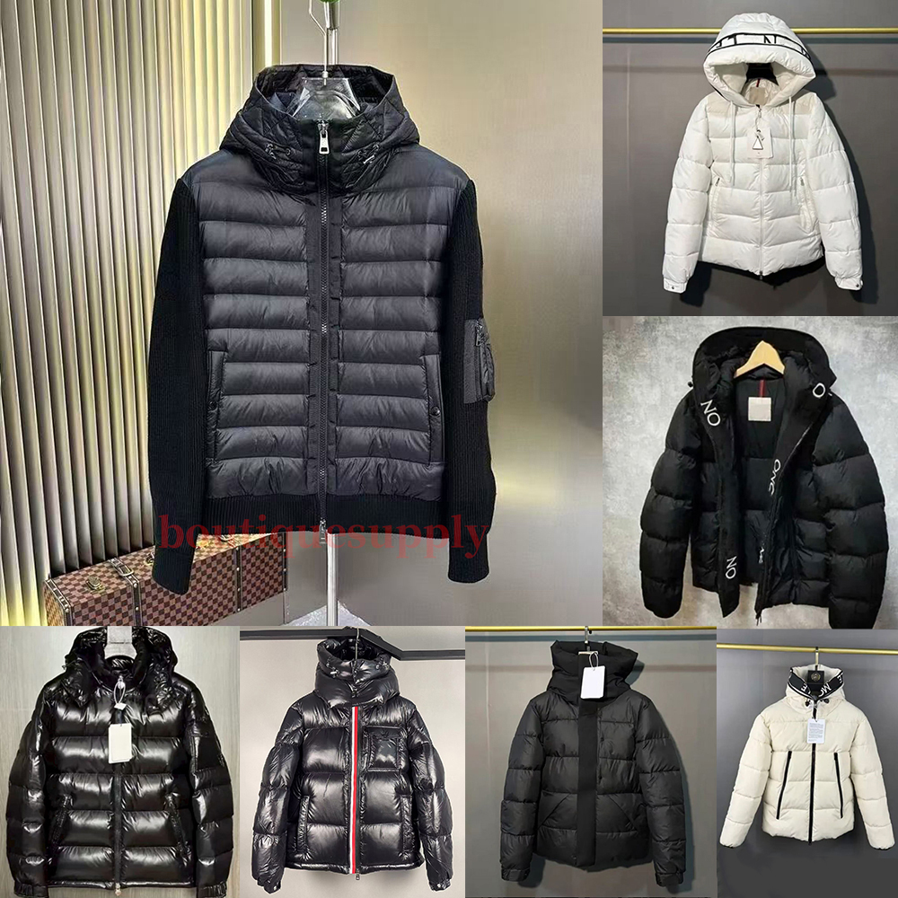 puffer jacket men designer Down doudoune NFC Women Embroidered Badges with Knit Panels Stand Collar Knitted Splice Sweater Lightweight Women Casual