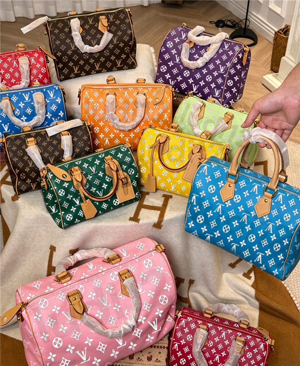New Speedybags Womens shoulder crossbody bag designer handbag Luxury speedyity 30 boho p9 bag bandouliere monogram boston pillow bag speedyss mirror