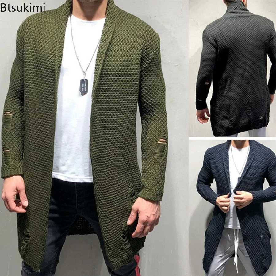 Men's Sweaters New 2026 Autumn Winter Men's Knitted Coat Long Cardigan Sweater Male Fashion Casual Large Men's Jacket Trench Coat Men