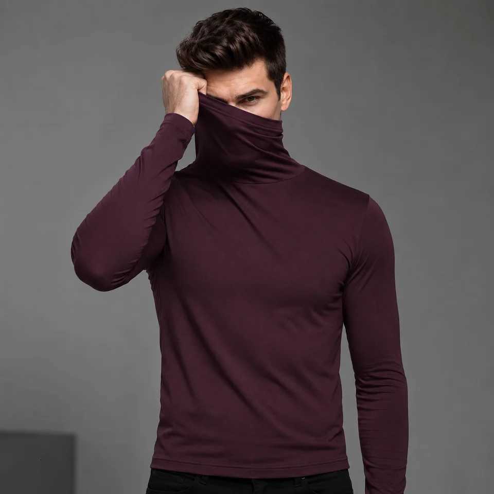 Men's Sweaters 2026 New Men's Thermal Turtleneck Shirt Autumn Winter Warm Breathable Slim Fit Long sl1 Business Casual Solid Base Layer To