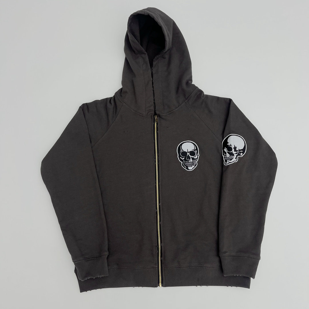 Men's Hoodies SS00 Lambretta Hoodie N9 Autumn And Winter Fashionable Dark Skull Print Retro Trend Cardigan Zipper Hooded Sweatshirt For Men Wom