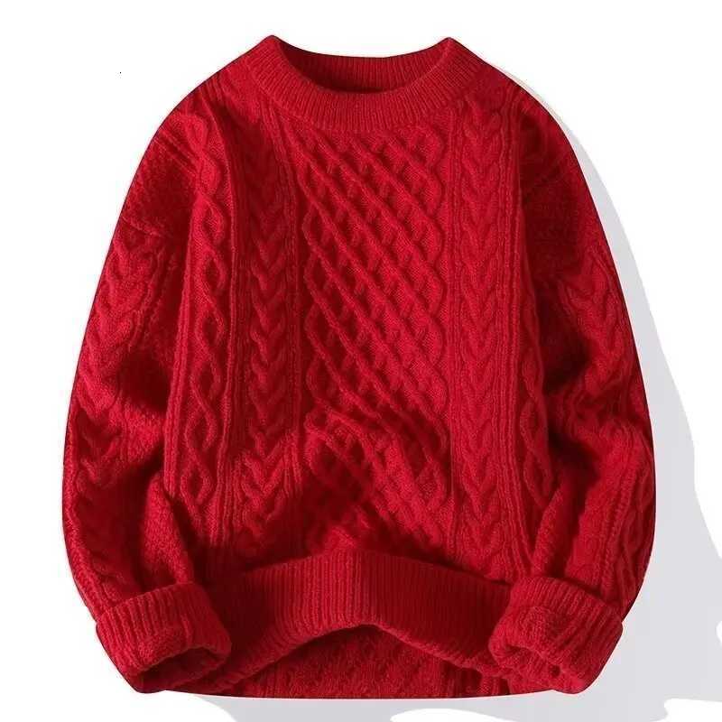 Men's Sweaters New Autumn Winter Christmas Red Knitted Sweater Men Student Warm Plaid Sweater Man Casual Jacket Soft Gent Warm Layering Top D26