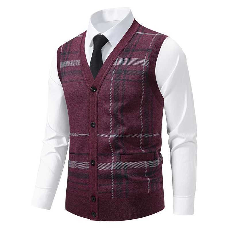 Men's Sweaters Men's Sweater ve1 V-Neck sl1less Knitted Button Cardigan Geometric Waistcoat Autumn Winter fl1 Lined Knit ve1s D261009