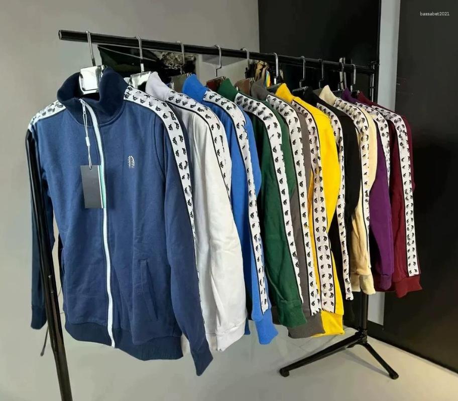 Men's Designer Zipper Track Jacket Fashion Stripe Tape Stand Collar Sweatshirt Casual Sports Zip-up Classic Embroidery