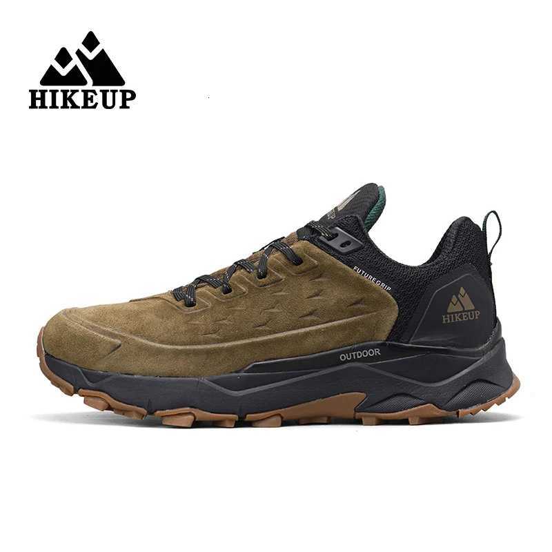 Outdoor Shoes Sandals HIKEUP Hiking Shoes for Men Outdoor Sports Camping Hunting Walking Shoe Suede Genuine Leather Breathable Sneaker Non-slip Q261