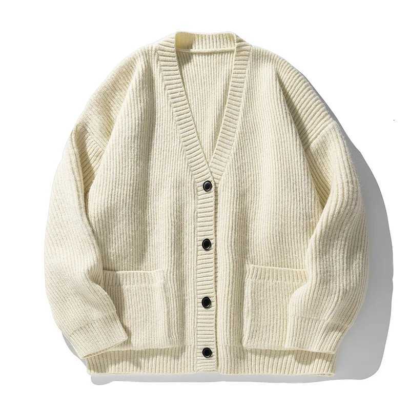 Men's Sweaters Men's autumn and winter new Japanese style cardigan sweater women's V-neck sweater loose soft knit coat brown D261009