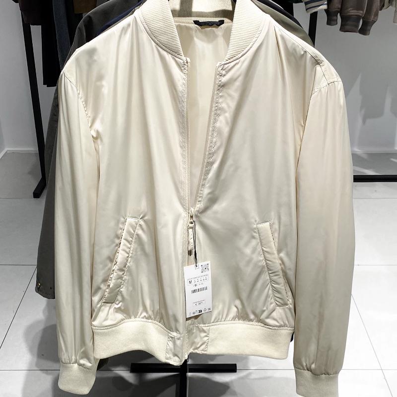 Blouson aviateur en tissu technique léger de styliste, col de baseball, fermeture éclair, décontracté, court, solide, vêtements d'extérieur