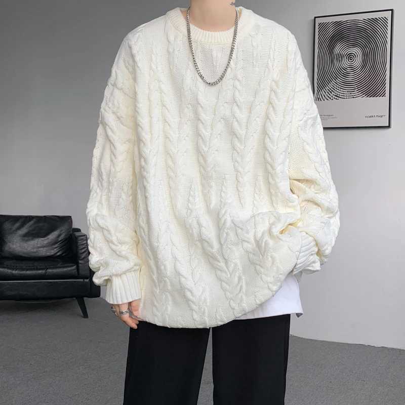 Men's Sweaters Autumn Winter New Men's Knitted Sweater Solid Color O-Neck Loose Casual Pullovers Men Knit Streetwear Fashion Couple Sweate