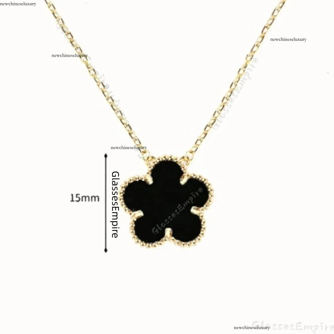 Collier avec pendentif en forme de trèfle classique, fleur de 15mm, plaqué or 18 carats, en acier inoxydable, nacre, bijoux de créateur pour femm