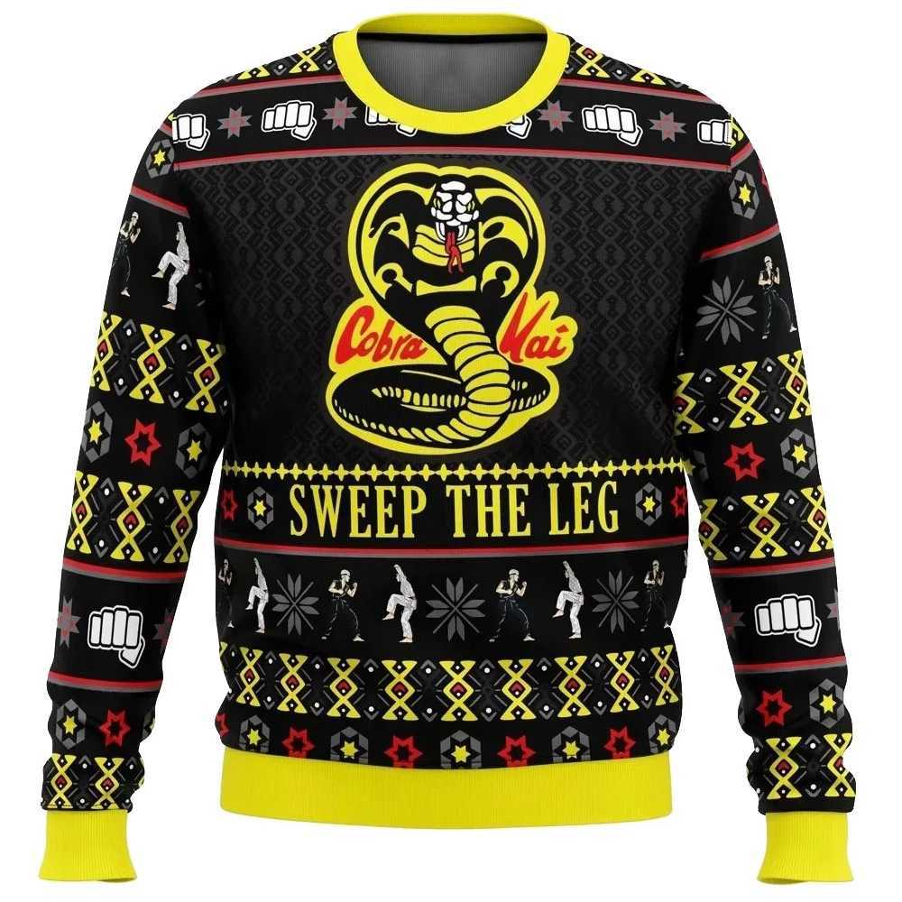 Men's Sweaters Movie 'Cobra Kai Sweep The Leg' Karate Role Playing Ugly Christmas Sweater Pullover Pattern Sweatshirt Harajuku Street