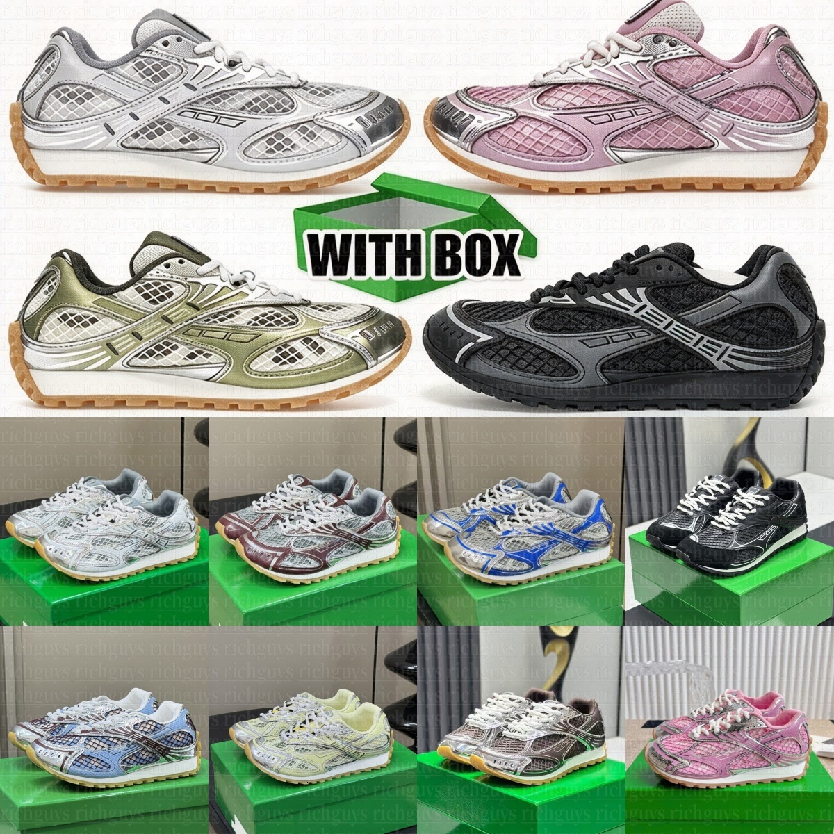 Designer Orbit Sneaker Casual Shoes Men Women Sneakers Sports Breathable Leather Mesh Matching Lace Up Casual Thick Soled Mixed Color Running Shoes