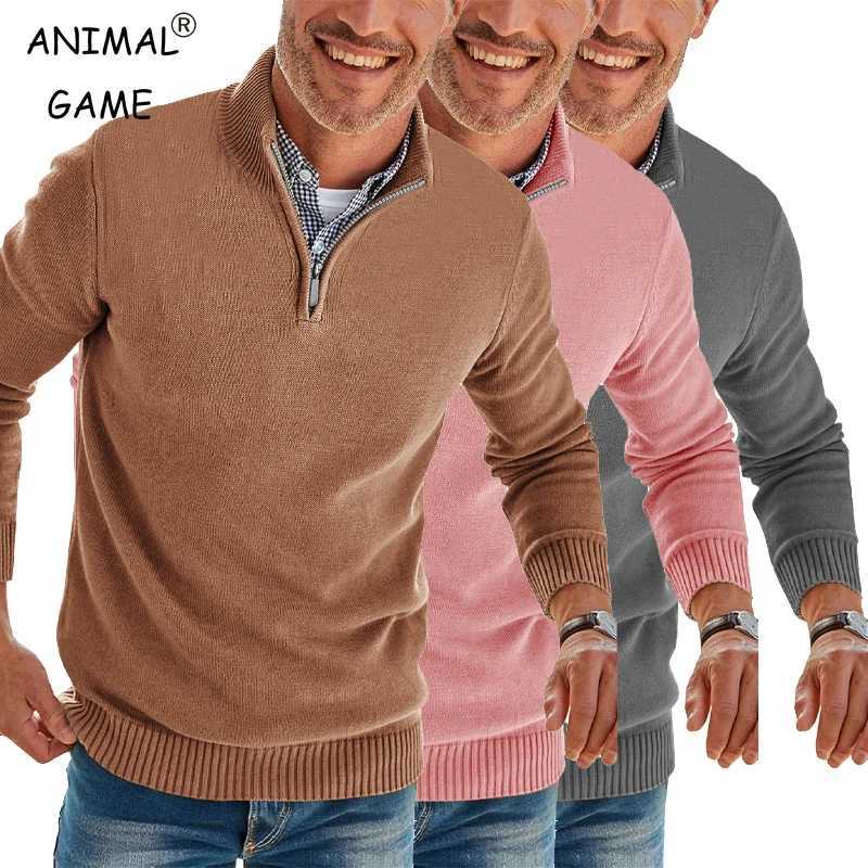 Men's Sweaters Men Quarter Zip Sweater Long sl1 Slim Fit Pullover Mock Neck Casual Knit Sweater Winter Warm Turtleneck Pullover Sweater D261009