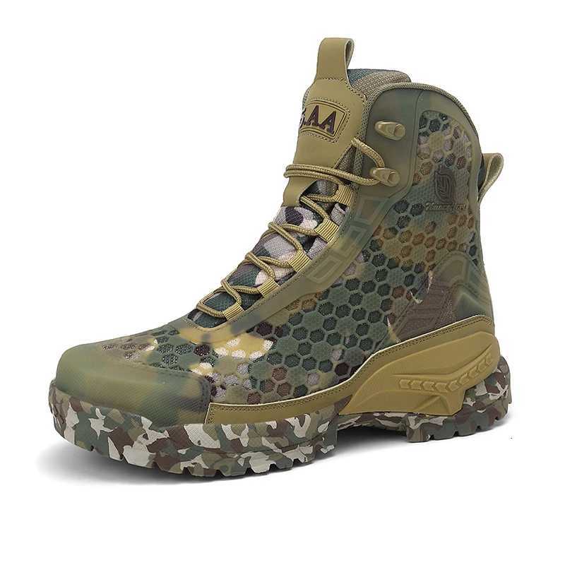Outdoor Shoes Sandals Men Hiking Shoes Waterproof Tactical Boots Leather Desert Combat Training Boots Outdoor Non-slip Male Trekking Hunting Shoes Q