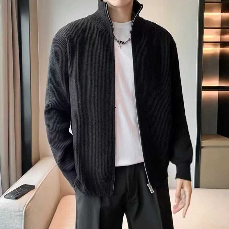 Men's Sweaters Autumn Winter Turn Down Collar Men's Cardigan Sweater Solid Color Casual Sweater Jacket Knitted Cardigan Fashion Male Cloth