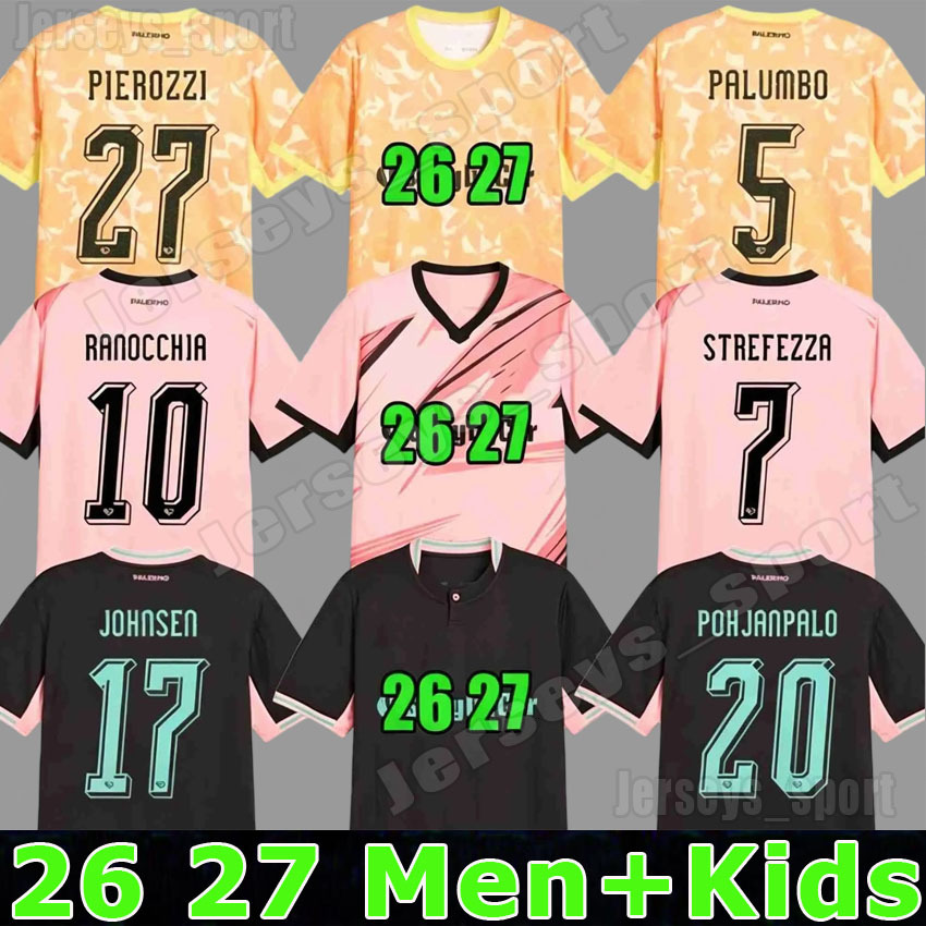 26 27 PalermoS soccer jersey POHJANPALO segre Di mariano JOHNSEN LUND SEGRE DIAKITE buttaro brunori home Away Third 2003 2004 retro men kids Footbal