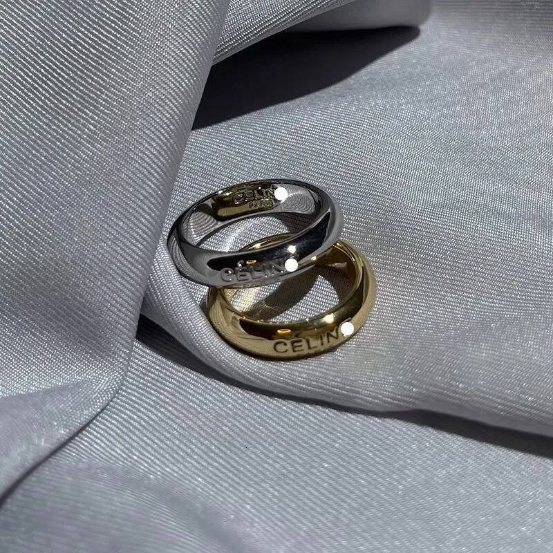 Letter engrave paris 18K Designer Gold Ring Titanium Steel Silver Classic Fashion Never Fade Band rings Luxury Gift Wedding Couple Love Rings Plu
