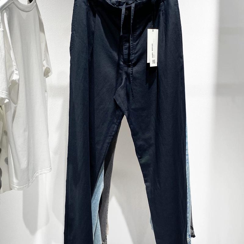 Pantalon décontracté ample en mélange de lin et de coton pour hommes de haute qualité, pantalon de plage d'été droit plissé avec cordon de serrag