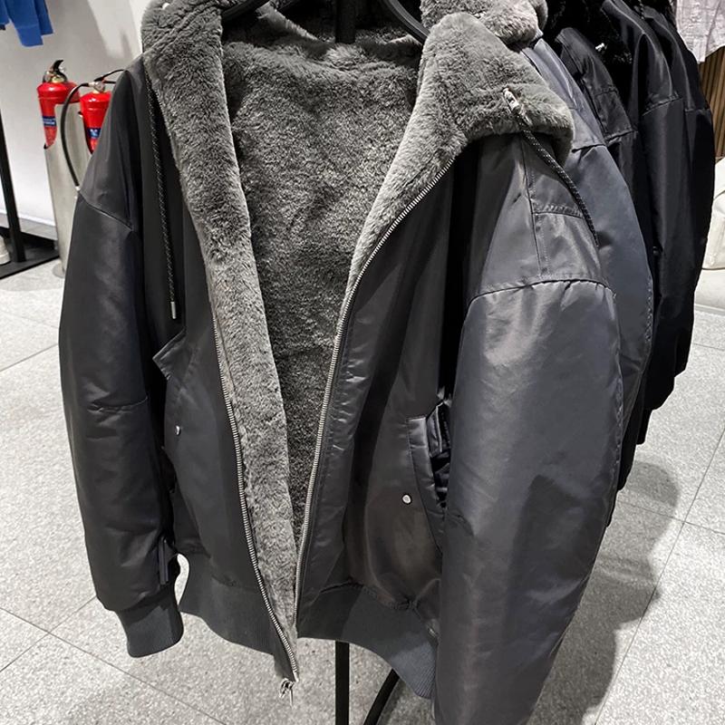 Manteau de créateur réversible doublé polaire, veste à capuche, chaud et épais, vêtement d'extérieur bidirectionnel, vêtements d'extérieur décont