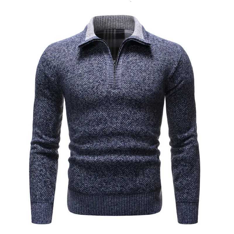 Men's Sweaters Autumn Winter Casual Sweaters Men Half High Collar Zippers Warm fl1 Pullovers Mens Thick Warm Knitted Sweater Men Pullovers D261