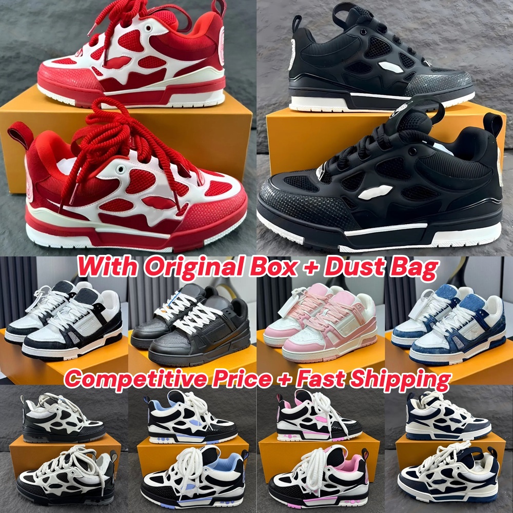 With box Designer Skates Trainers Sneakers Casual Shoes Vintage Luxury Platform Non Slip Rubber Outsole Fashion shoe Lace-up for men Designer Sport