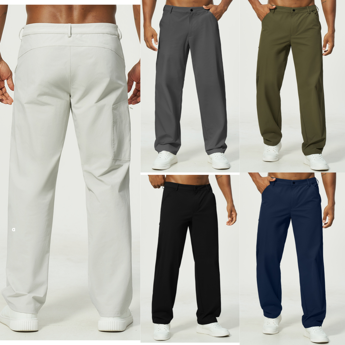 A3061 Men's Skin-Friendly Breathable Quick-Drying Casual Fitness and Hiking Pants Water-Repellent Outdoor Sports