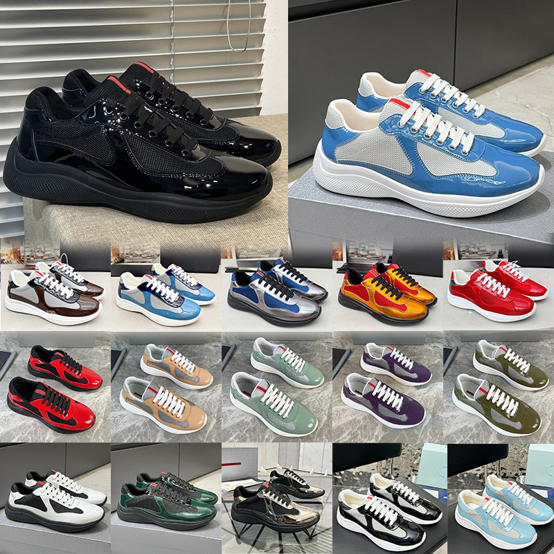 Chaussures de créateurs America Cup Sport Sneakers Hommes Femmes Cups Schuhe Scarpe Baskets d'extérieur en cuir noir bleu vert rose