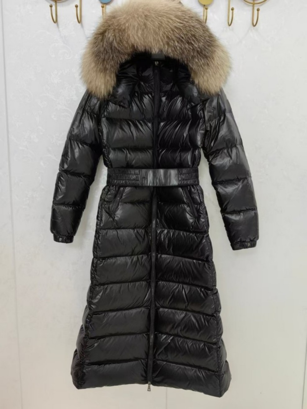 premium long puffer coat for women doudoune femme 95 white goose down hooded fur collar slim waist winter jacket ladies thick warm down outerwear