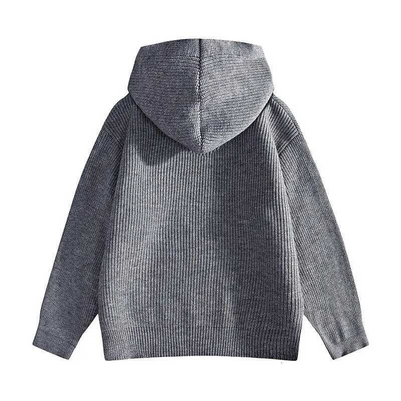 Men's Sweaters Autumn Winter Men's Hooded Knit Cardigans Solid Color Zipper Sweatercoat Men Thick Warm Casual Knitted Sweater Cardigan Jac