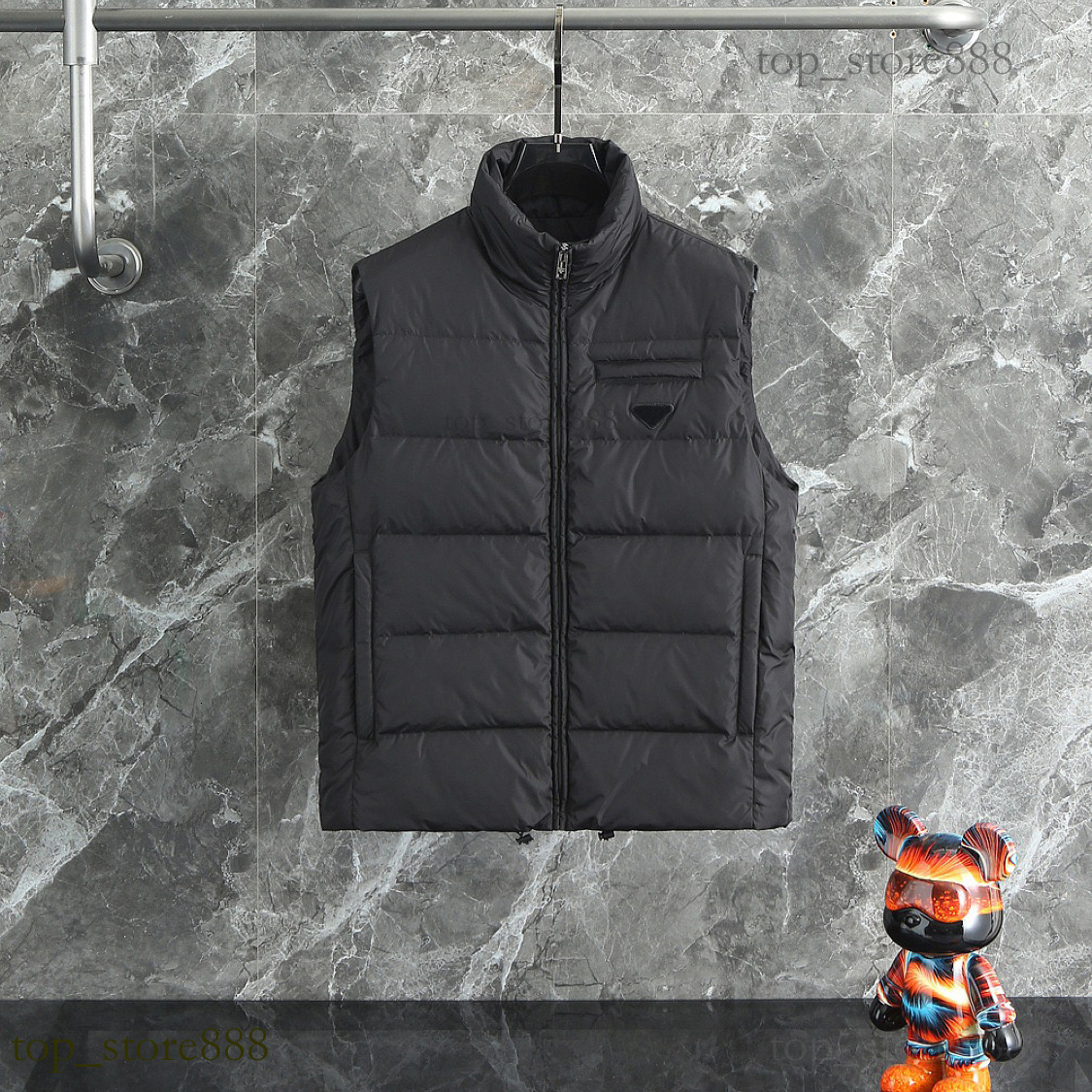Pradee Vest Men Puffer Jacket Winter Women Warm Stand Collar Padded Vest Pradee Sleeveless Down Coat Solid Black Thick Thermal Waistcoat Outdoor Win