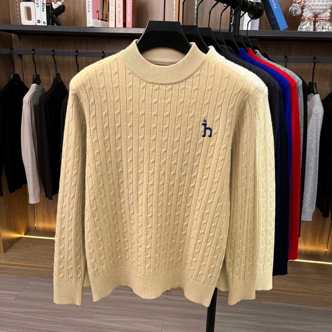 Men's Sweaters Fashion Brand's New Winter Velvet Warm and Comfortable Pullover Men's Clothing Puppy embroidery Korean Version Sweater