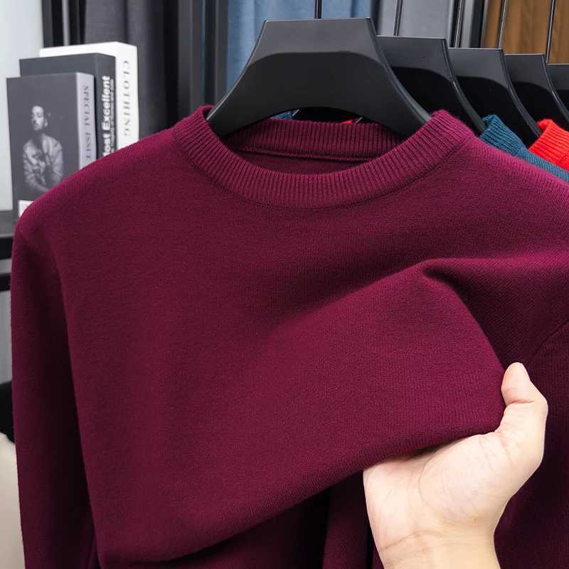 Men's Sweaters Brand Men's New Spring Long sl1s Knit Sweater Round Neck Innerwear Pullover Leisure Versatile Mens Clothing Tops D261009