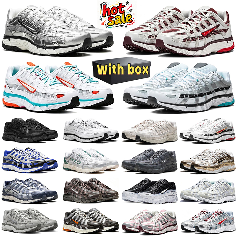 designer running shoes p6000 mens sneakers woman trainers platform p-6000 Metallic Silver White Sail Triple Black Gold walking shoe with box