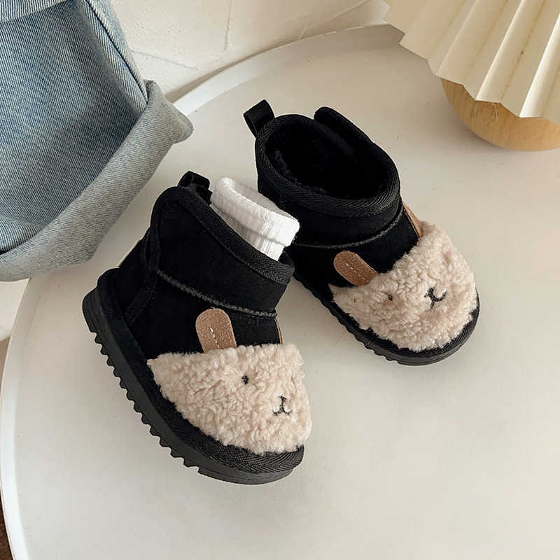 Girls' snow boots children's winter short boots Plush thickened cotton shoes baby warm shoes boys' Snow cotton L261008E44Y