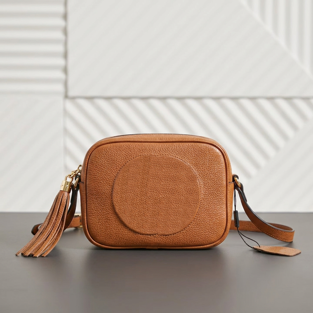 Classic Crossbody Bag Designer Trend Tassel Camera Bags for Women Soho Disco Litchi Textured Genuine Leather with Interlocking Stitch Design Messeng