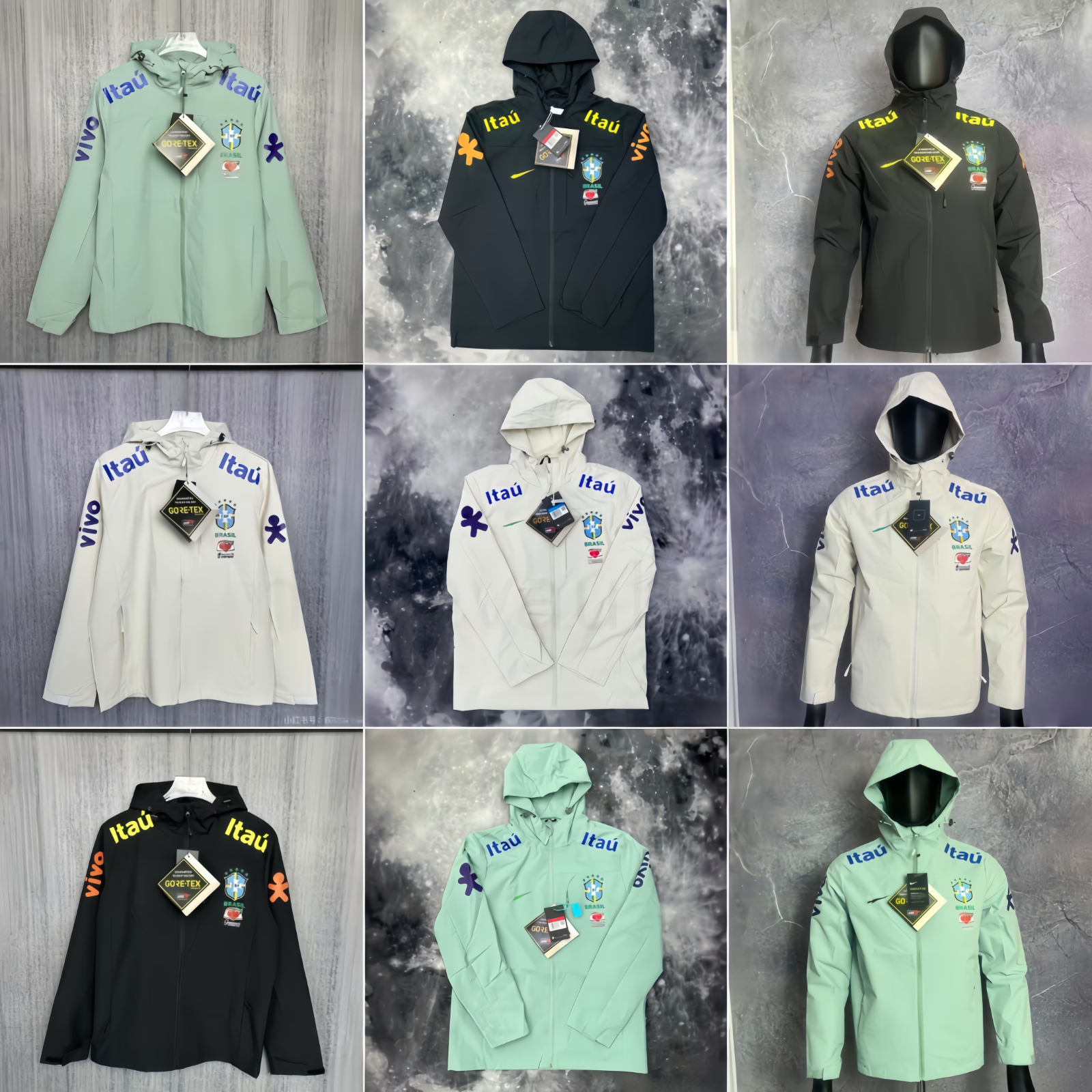 Designer Man Jacket Brazil National Team Training Jackets Football Jacket Brazilian Windbreaker Jacket Men Womens Veste Hooded Sports Outdoors winte