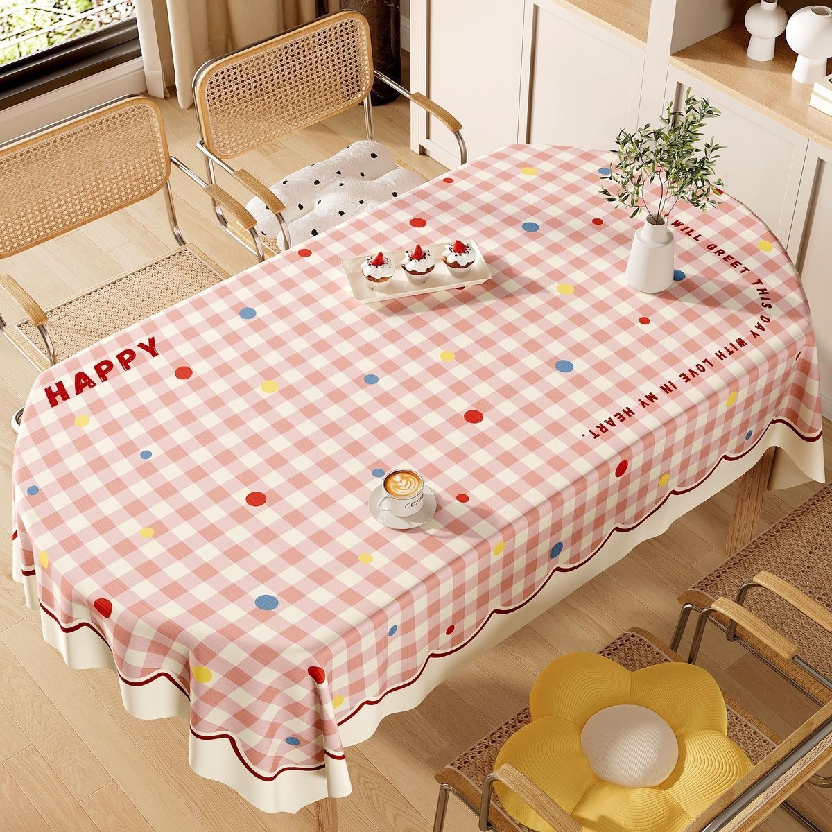 Nappe de couleur crème, nappe de restaurant résistante à l'huile, nouveau style 2026, set de table haut de gamme, nappe rectangulaire digne d'Ins