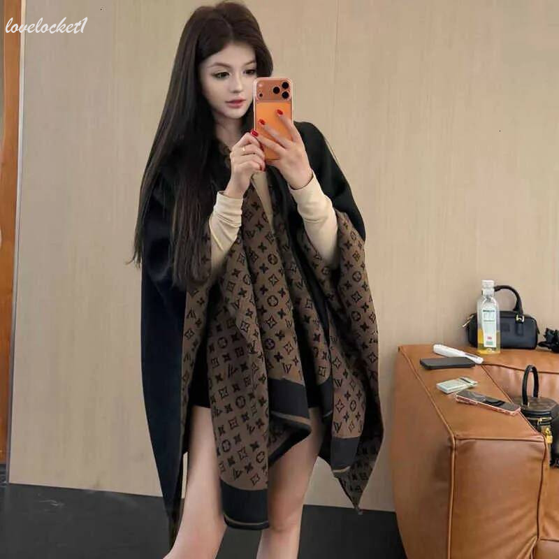 lousi scarf Scarves Designer Brand Women's Autumn Winter High end Wool Cashmere Warm Air conditioning Shawl Cape Western Travel Cloak Scarf b21