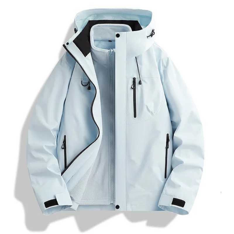 Outdoor Jackets Hoodies Men's Mountaineering Jacket with Inner Lining Waterproof Loose Warm Outdoor Camping Hiking Cycling Fishing Men's S