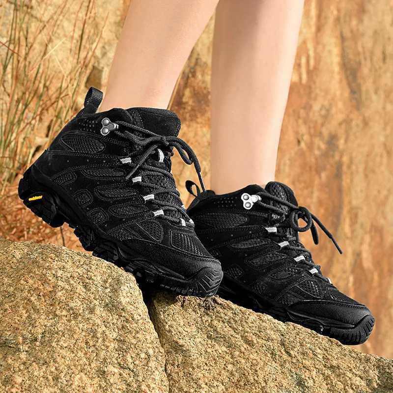 Outdoor Shoes Sandals Unisex All Black Hiking Shoes Men Women Lightweight Anti Slip Rubber Sole Outdoor Trekking Sneakers Breathable Walking Mountai