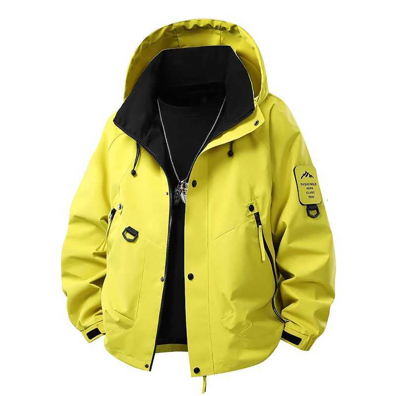 Outdoor Jackets Hoodies Unisex Hooded Hiking Jacket Windproof Multi Pocket Outdoor Mountaineering Coat With Arm Patch Q261008